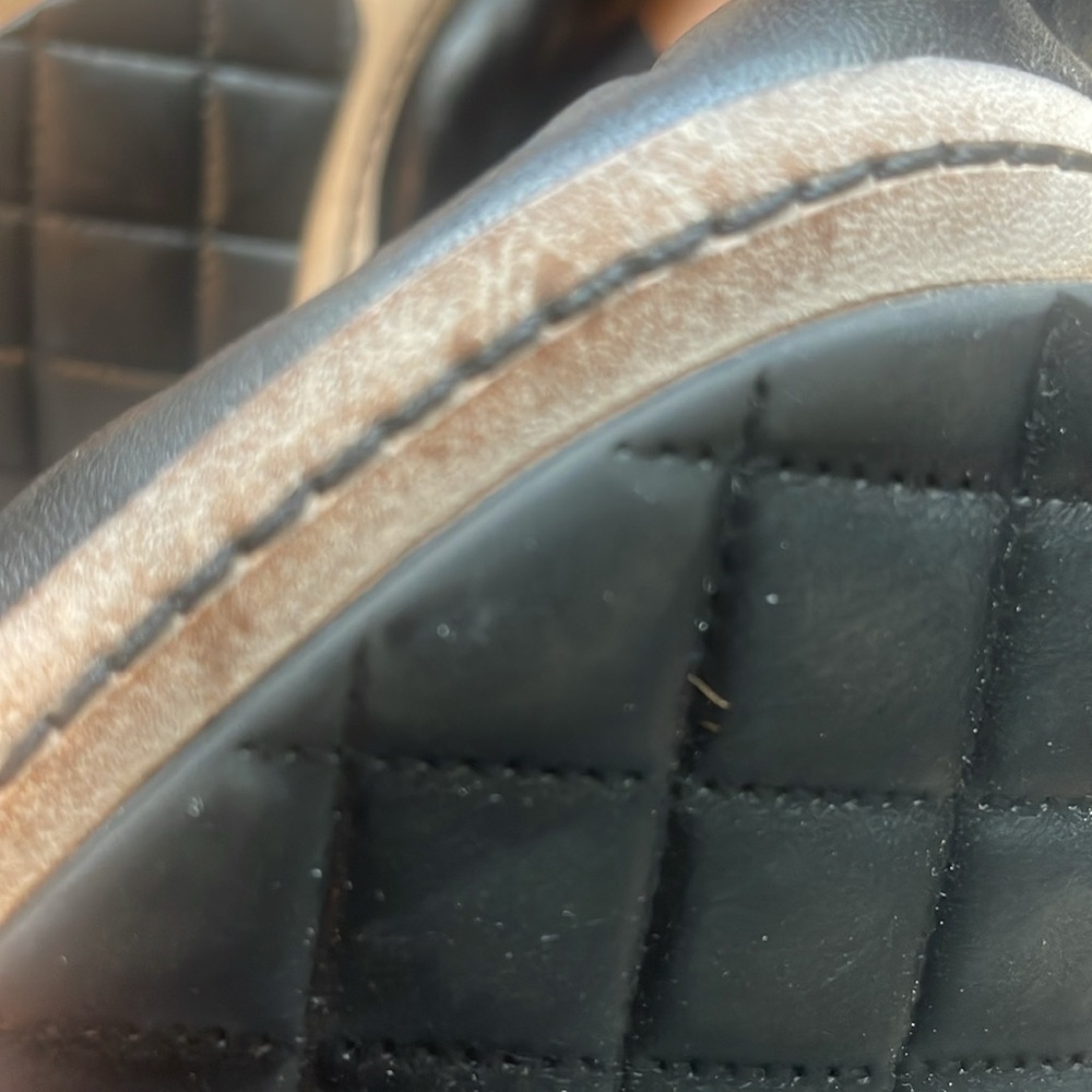 Chanel Size 38 1/2 Black Leather with Vinyl Tips Almost New Maybe Worn once - Picture 6 of 15